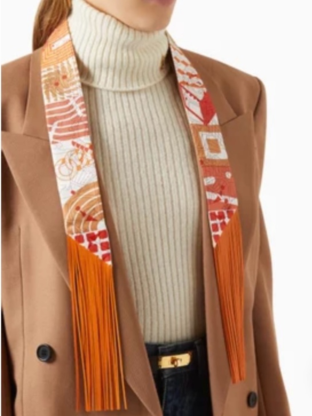 ☀️Hermes. Limited Odyssey Au Bloc Twilly Fringe Scarf ☀️